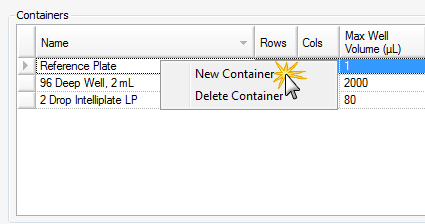 Select New Container